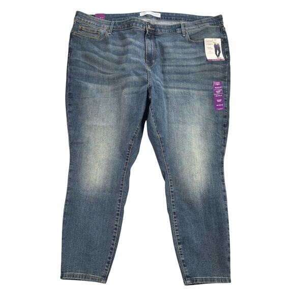 Levi Strauss Jeans Womens Plus 28S Dark Wash Mid-rise Skinny Simply Stretch - Picture 1 of 16